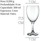 Taças Agua Windsor Em Vidro 300ml