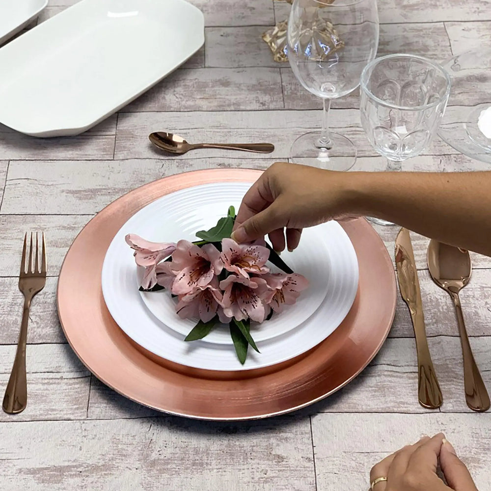 Faqueiro Talher Mesa E Chá Positano Rose Inox 24pçs Lyor