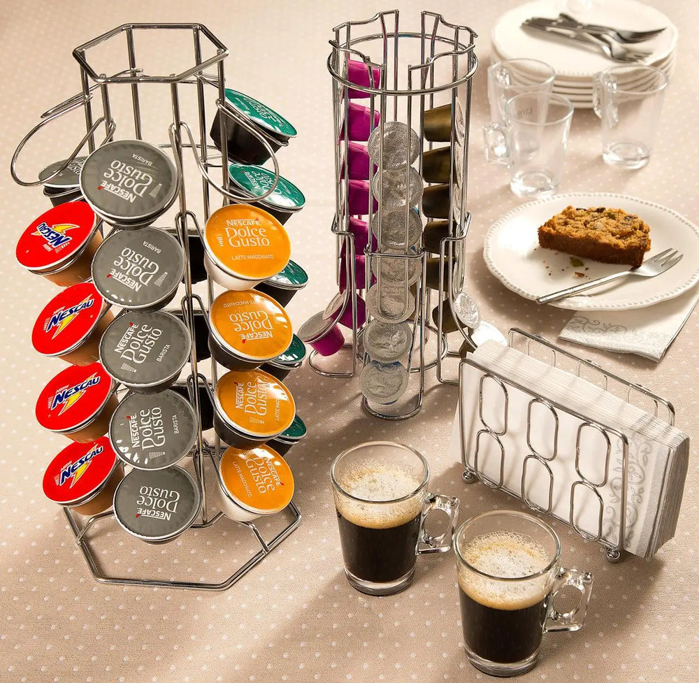 Suporte para 36 Cápsulas Nespresso Cromado Lyor