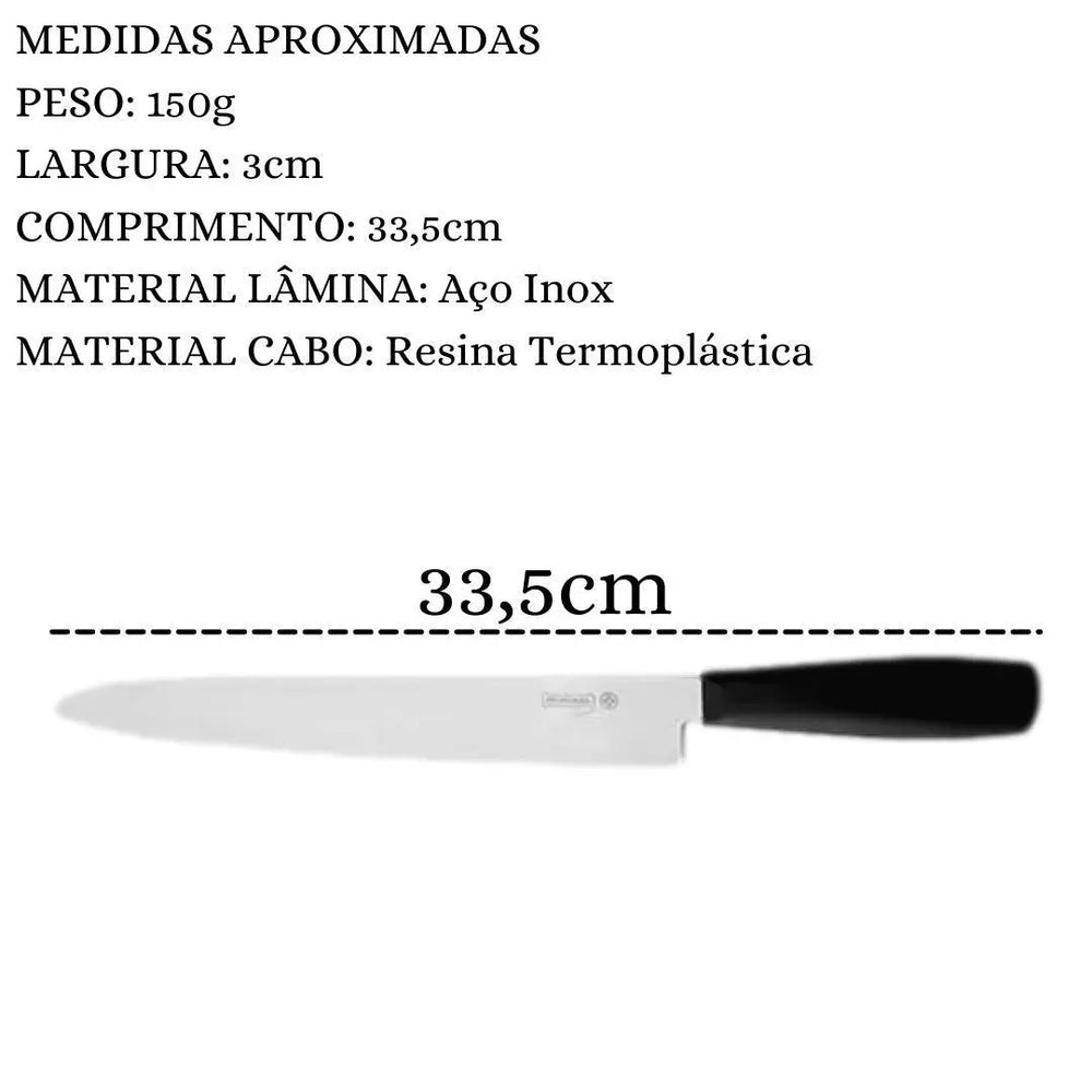 Faca Sashimi Preta 8'' Elegance Mundial Hercules