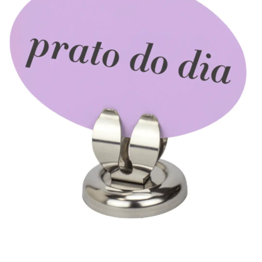 Clip para Menu ou Cartão em Aço Inox com 5 cm. Alissan