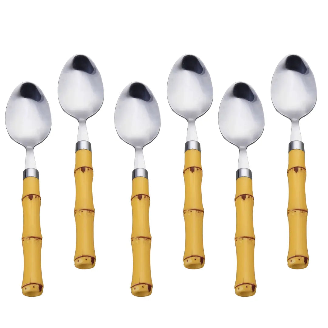 Conjunto Com 6 Colher Chá Cabo Bambu Lyor 16,5cm Lyor