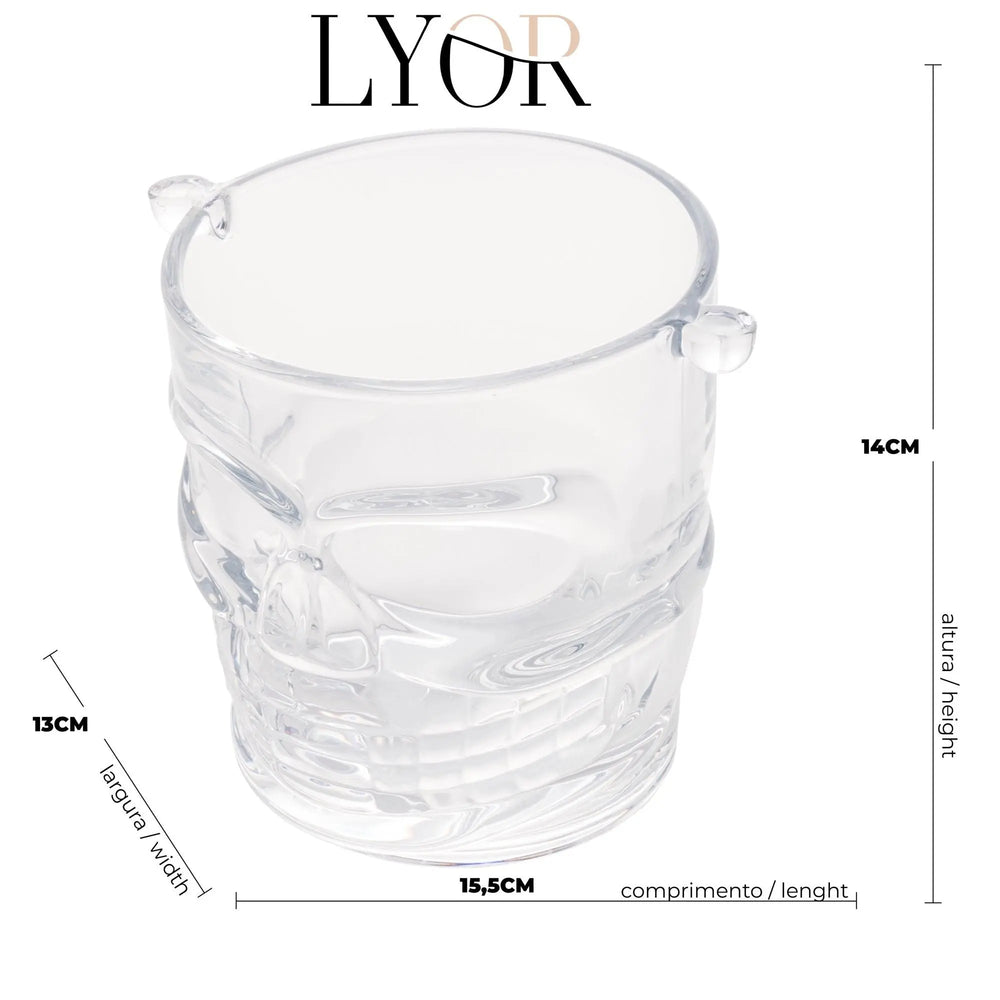 Balde Gelo Caveira Vidro 1L Lyor