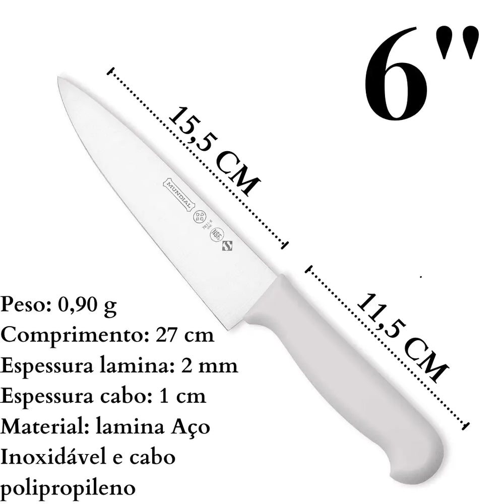 Faca Cozinha 6’’ Master Line Mundial Hercules