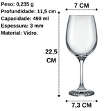 Taça Água Barone 490ml Vidro