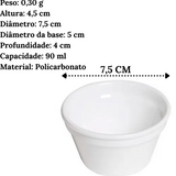 Ramequim Liso Branco 90ml Policarbonato VemPlast