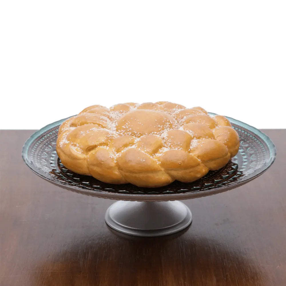 Prato P/ Bolo Centro Mesa Decorado C/ Pé 33cm Vidro Lyor