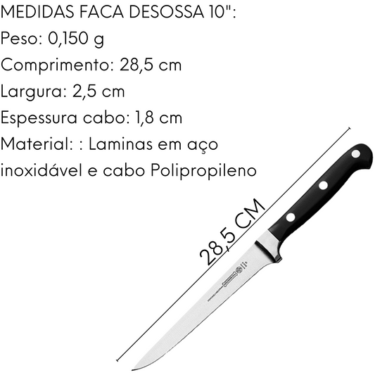 Faca Desossa 152mm Chef Kitchen Mundial Cabo Preto