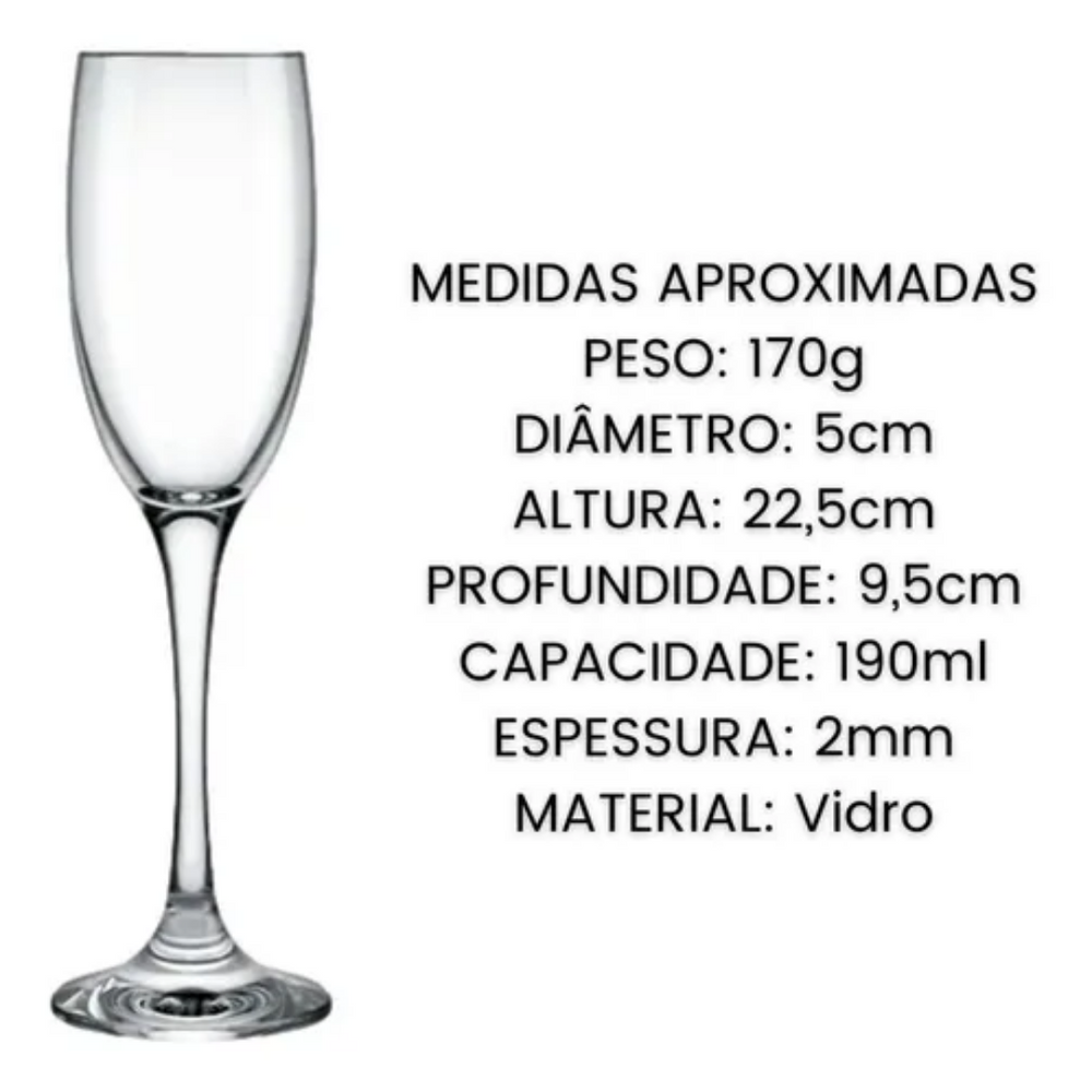 Taça Champagne 190ml Barone Restaurante Nadir
