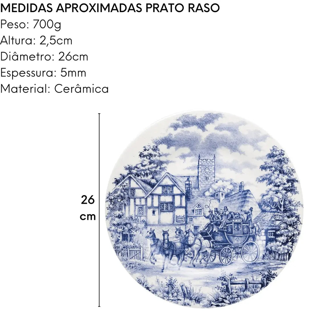 Prato Raso Donna Cena Inglesa Oxford 26cm Oxford