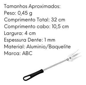 Garfo 3 Dentes Em Aluminio C/ Cabo Baquelite De 32 Cm ABC