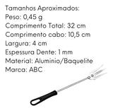 Garfo 3 Dentes Em Aluminio C/ Cabo Baquelite De 32 Cm