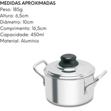 Mini Caçarola com Tampa de Alumínio 450ml