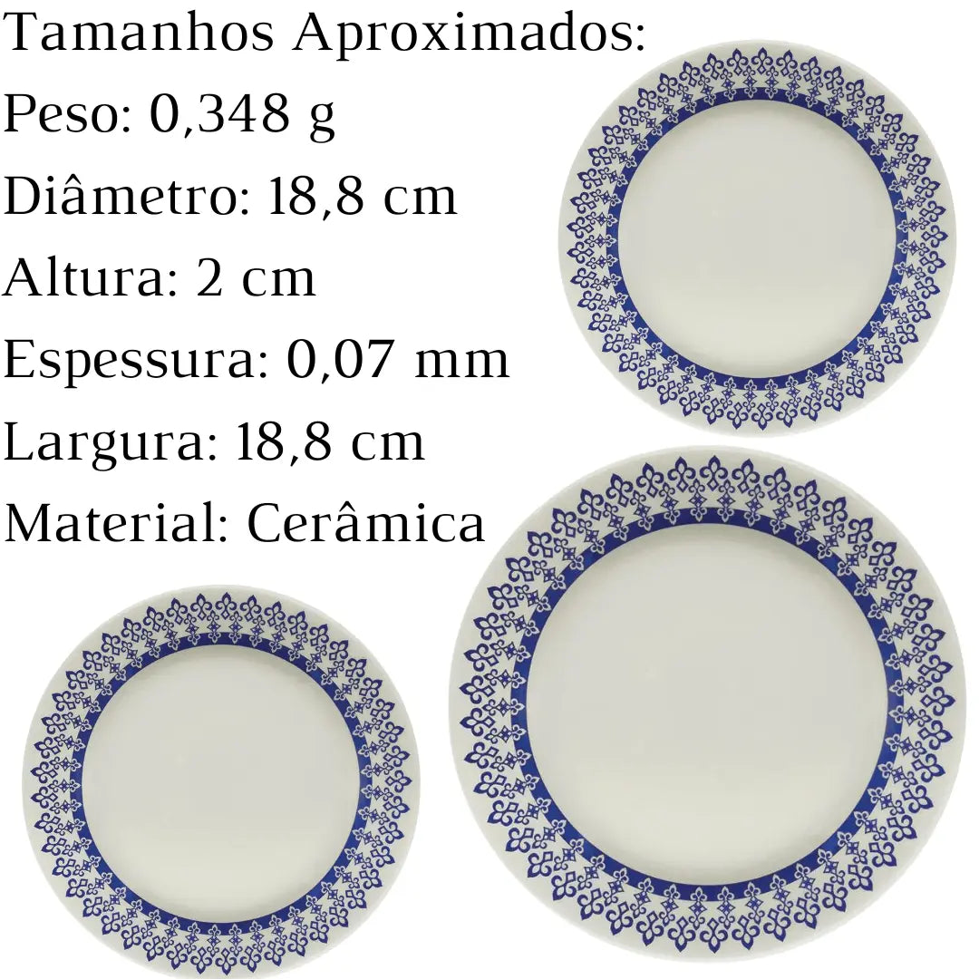 Prato Sobremesa Dona Grécia Ceramica De 18 Cm Decorar Oxford