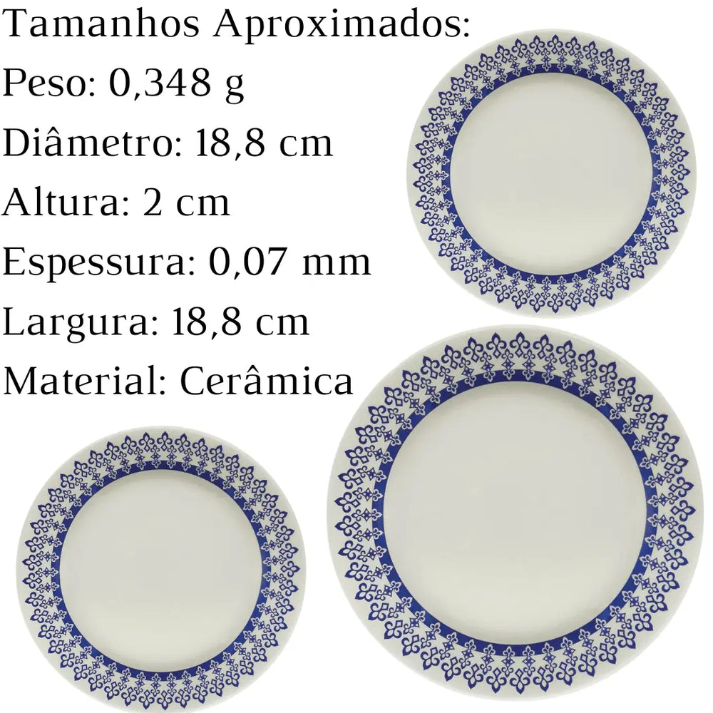 Prato Sobremesa Dona Grécia Ceramica De 18 Cm Decorar Oxford