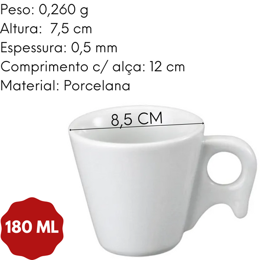 Xícaras De Chá Kopi Sem Pires 200 Ml Porcelana