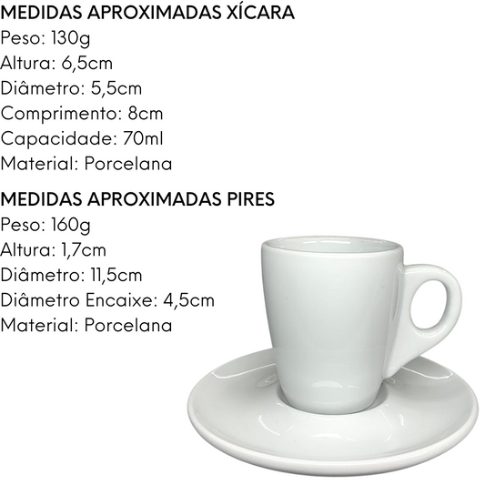 Xícara Icatu de Porcelana Segunda Linha para Café 70 ml.