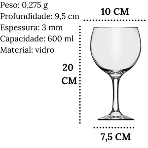 Taça Gin Tônica 600ml Elegante Nadir