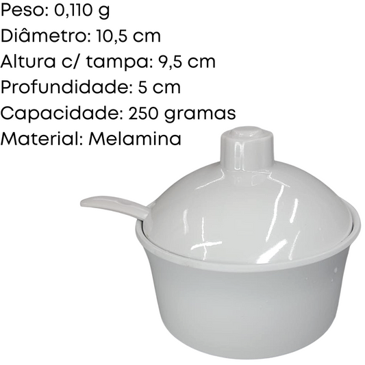 Açucareiro Saleiro 11cm C/ Colher Melamina