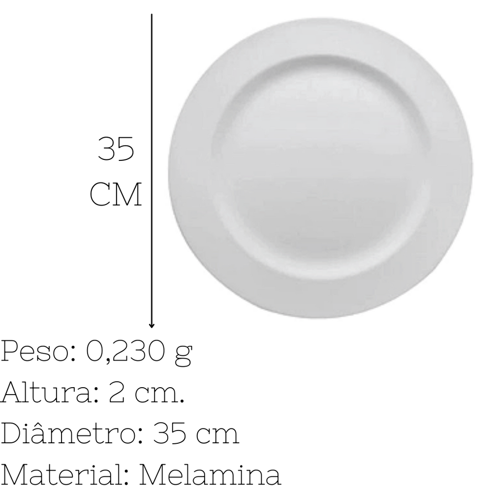 Prato Raso Redondo P/ Bolo Melamina 35cm Bestfer