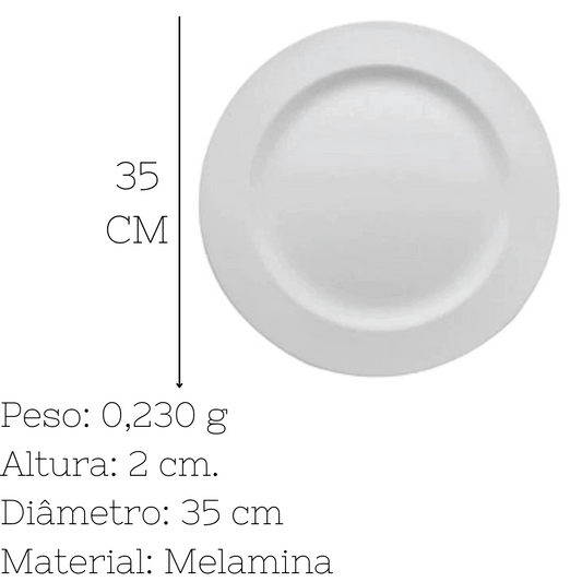 Prato Raso Redondo P/ Bolo Melamina 35cm