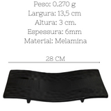 Prato P/ Sushi Melamina Black Bestfer