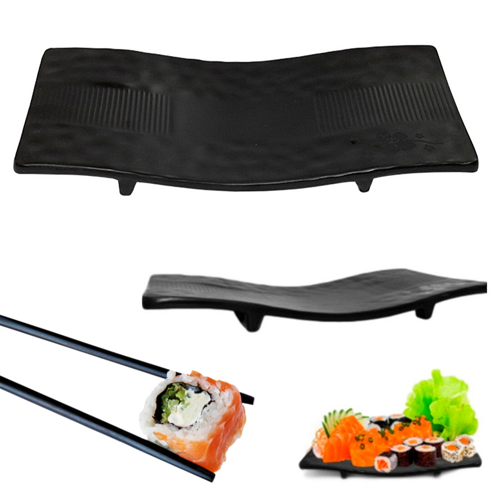 Prato P/ Sushi Melamina Black Bestfer