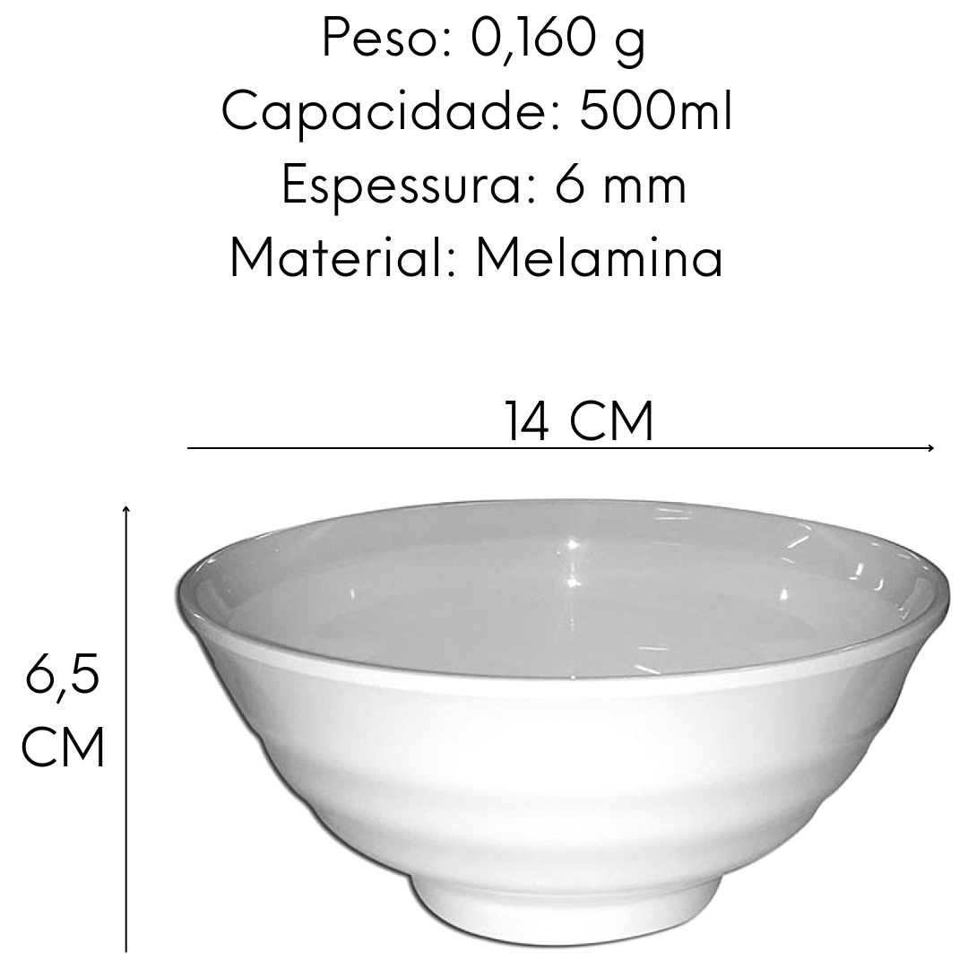 Tigela Bowl Ondulado Melamina 14cm 500ml Bestfer