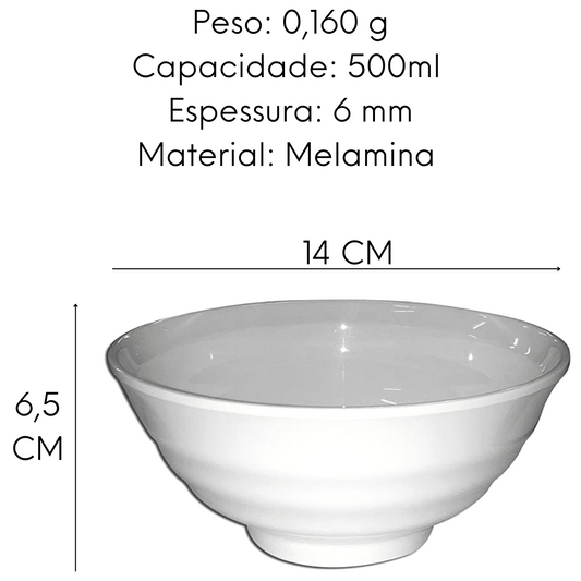 Tigela Bowl Ondulado Melamina 14cm 500ml