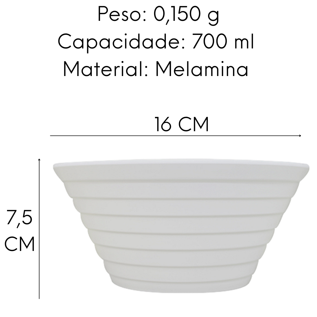 Tigela Bowl Ondulado Melamina 14cm 700ml Bestfer