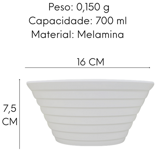 Tigela Bowl Ondulado Melamina 14cm 700ml