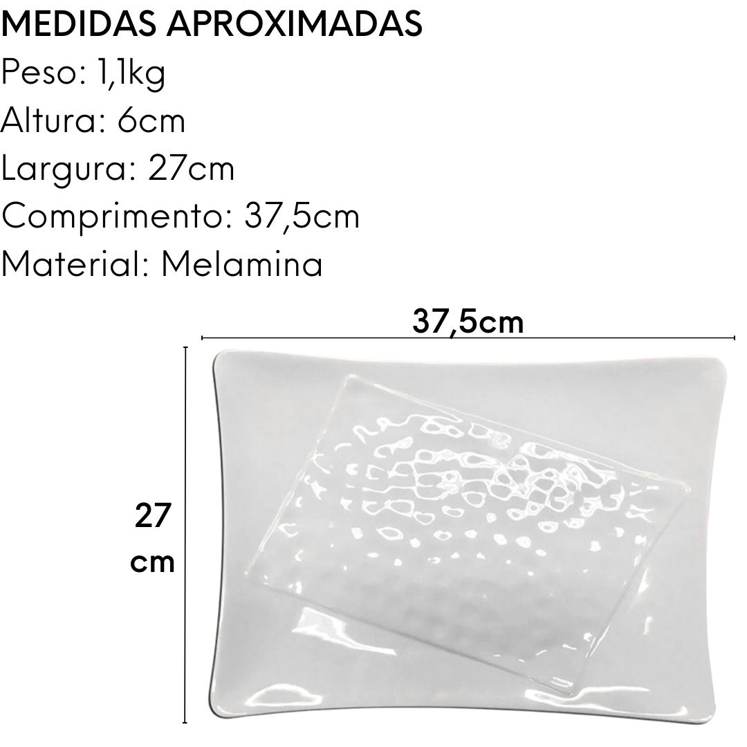 Travessa Curvada com Design 37cm Melamina Bestfer
