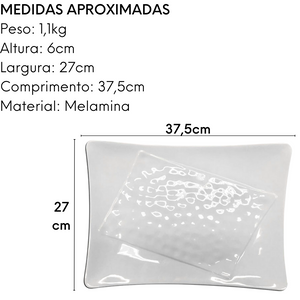 Travessa Curvada com Design 37cm Melamina Bestfer