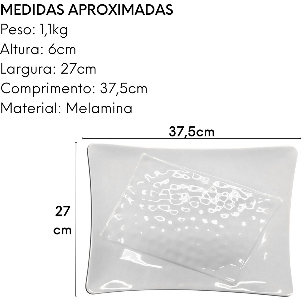 Travessa Curvada com Design 37cm Melamina Bestfer