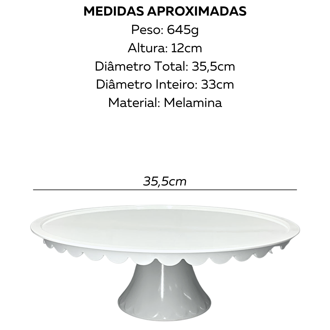 Prato Suporte Para Bolo Com Pé Melamina Bestfer