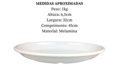 Travessa Oval Melamina Branca 45cm Saladeira
