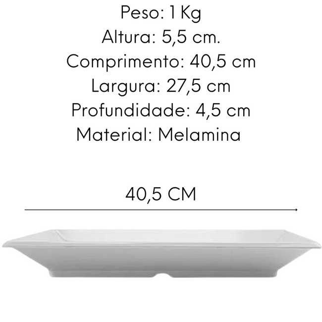 Travessa retangular funda 40cm melamina Main Image