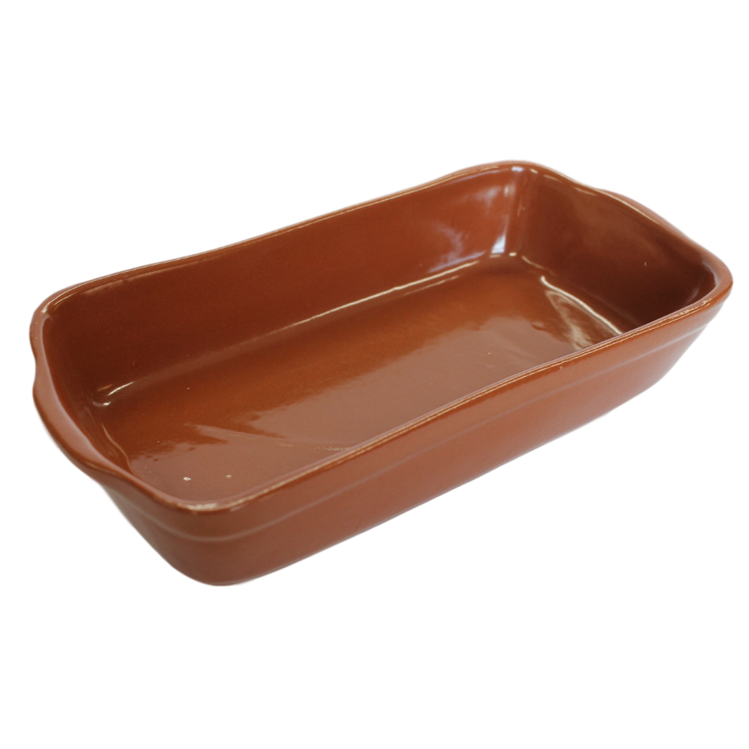 Travessa Retangular Cerâmica Marrom 700ml 1,4L