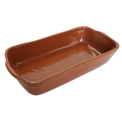 Travessa Retangular Cerâmica Marrom 700ml 1,4L