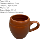 Caneca N°51 100ml Cerâmica Marrom