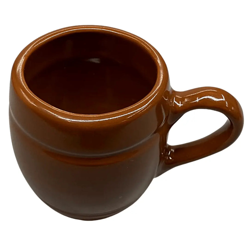 Caneca Marrom Barro C/ Alça Rustica Esmaltada 200ml Bela Porcelana