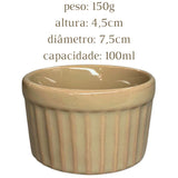 Ramekim Refratário 90 ml Bege de Porcelana BelaVista