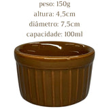 Ramekim Marrom 100 ML de Porcelana BelaVista