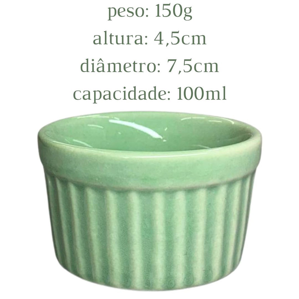 Ramekim Verde Claro Pequeno 100ml de Porcelana BelaVista