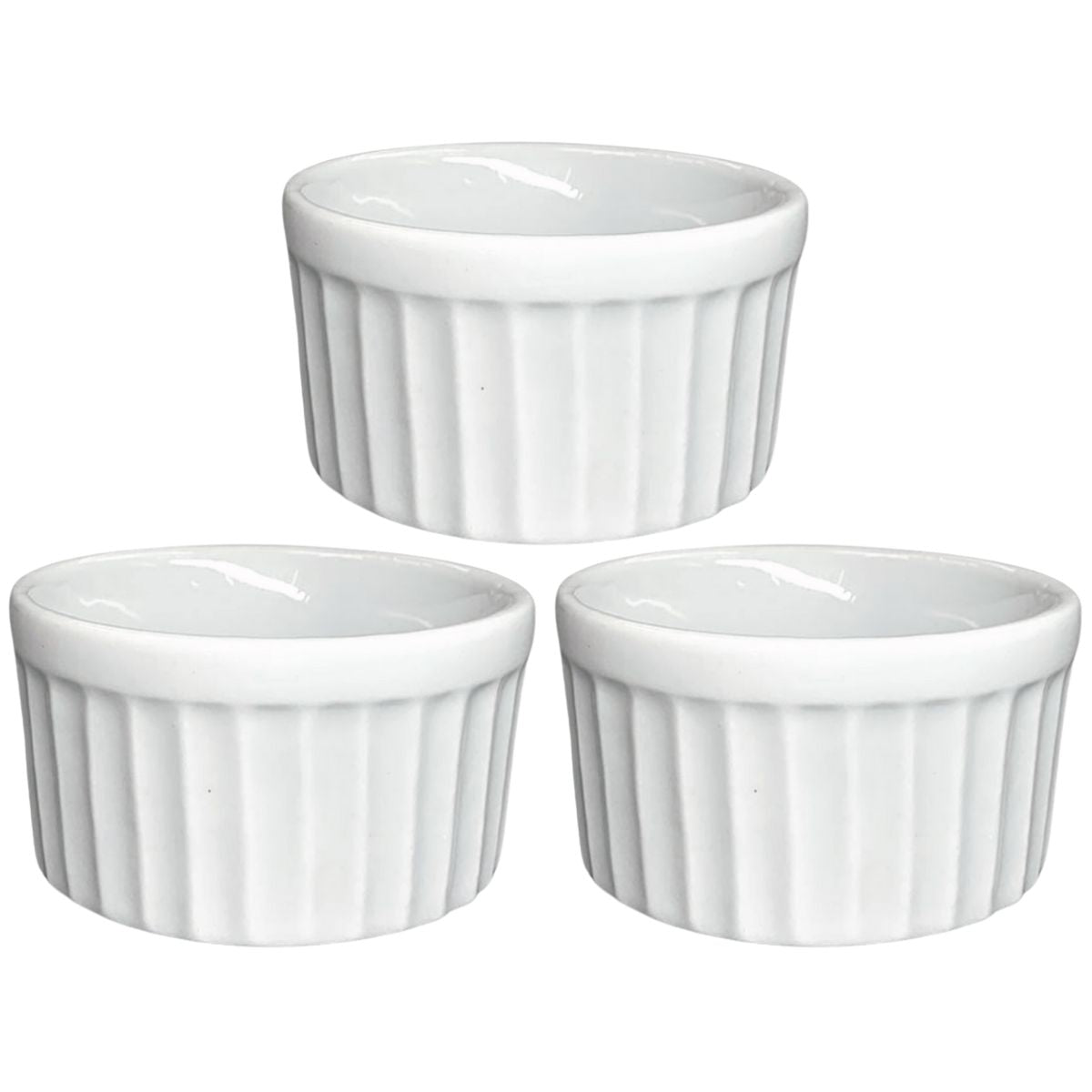 Ramekim Canelado de 90 ML Branco Porcelana BelaVista