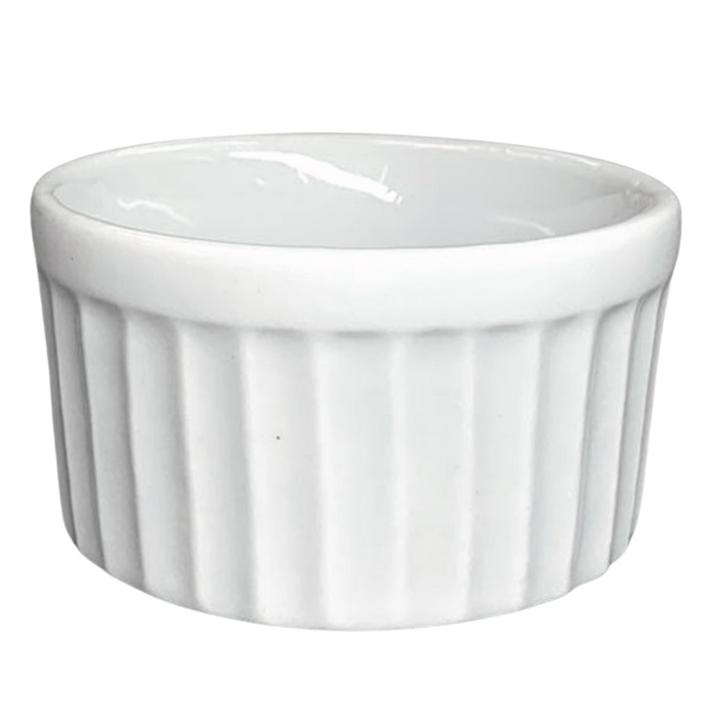 Ramekim Canelado Branco de Porcelana 150 ML BelaVista