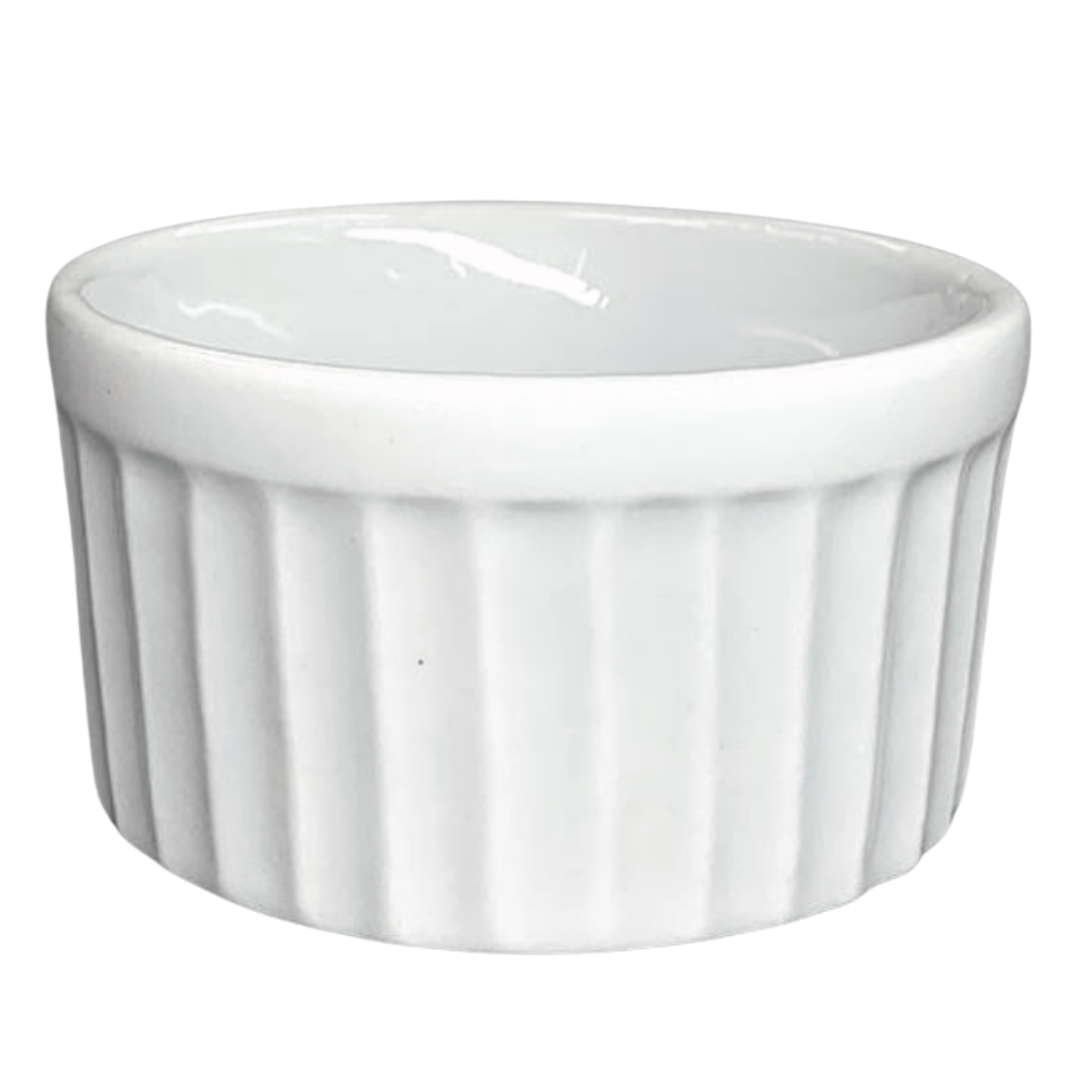 Ramekim Canelado Branco de Porcelana 150 ML BelaVista