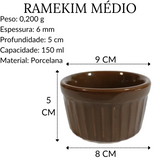 Ramekim Médio Porcelana 150 ML Marrom BelaVista