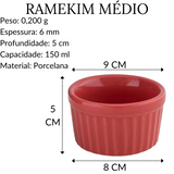 Ramekim Médio Vermelho em Porcelana 150 ML BelaVista