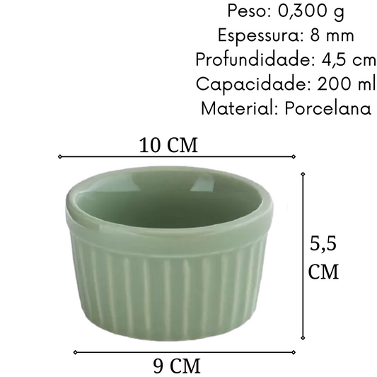 Ramekim de 200 ML Verde Claro Canelado